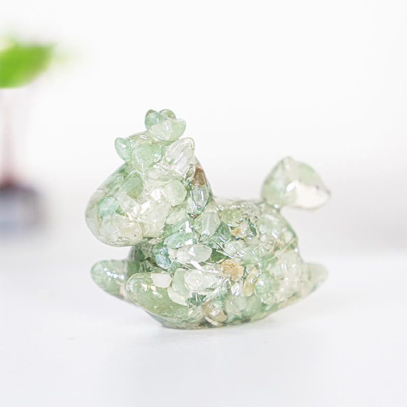 Décoration en pierre précieuse Licorne Esprit Rêve et Merveille Olivenorma - Aventurine verte - Style non rotatif - Avec carte - image 17