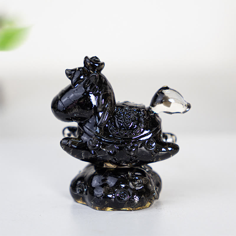 Décoration en pierre précieuse Licorne Esprit Rêve et Merveille Olivenorma - Obsidienne - Style rotatif - Avec carte - image 32