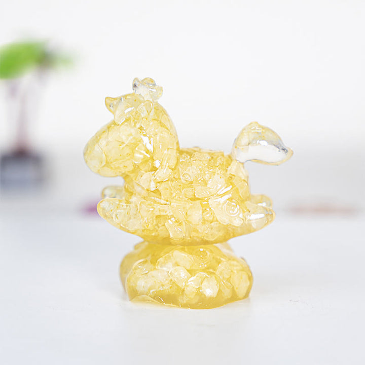 Décoration en pierre précieuse Licorne Esprit Rêve et Merveille Olivenorma - Citrine - Style rotatif - Avec carte - image 26