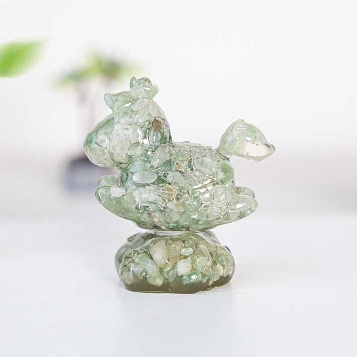 Décoration en pierre précieuse Licorne Esprit Rêve et Merveille Olivenorma - Aventurine verte - Style rotatif - Avec carte - image 30