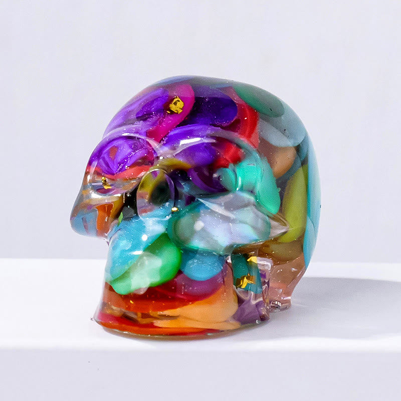 Figurine de crâne Olivenorma Force intérieure, décoration en pierre précieuse  - Coquillage coloré - Avec carte - image 21