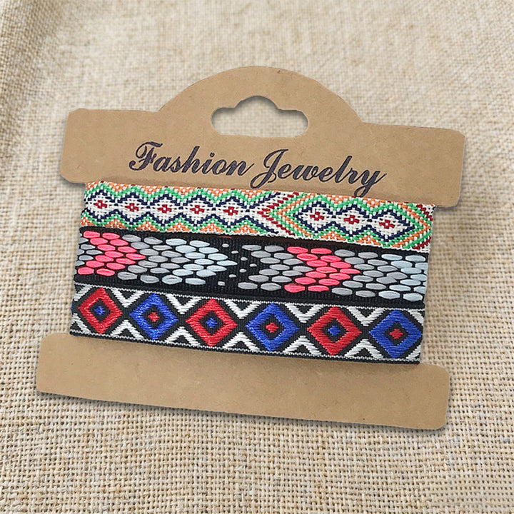 Bracelet tressé ethnique bohème multicolore Olivenorma Premium Thread fait main - Géométrique coloré - image 13