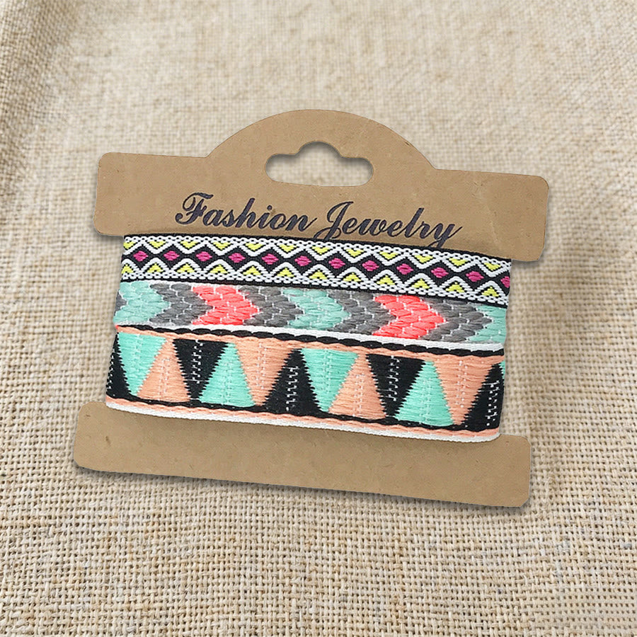 Bracelet tressé ethnique bohème multicolore Olivenorma Premium Thread fait main - Pastel tribal - image 9