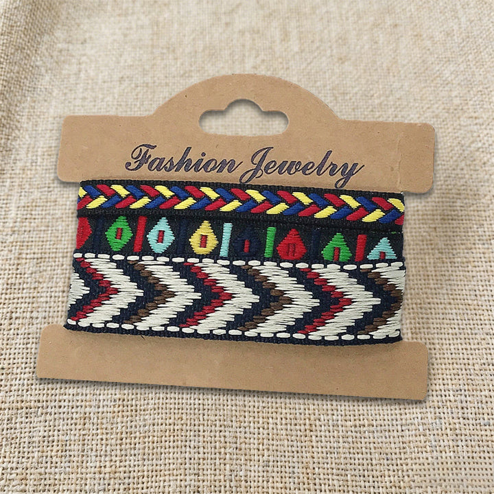 Bracelet tressé ethnique bohème multicolore Olivenorma Premium Thread fait main - Chevron noir - image 20