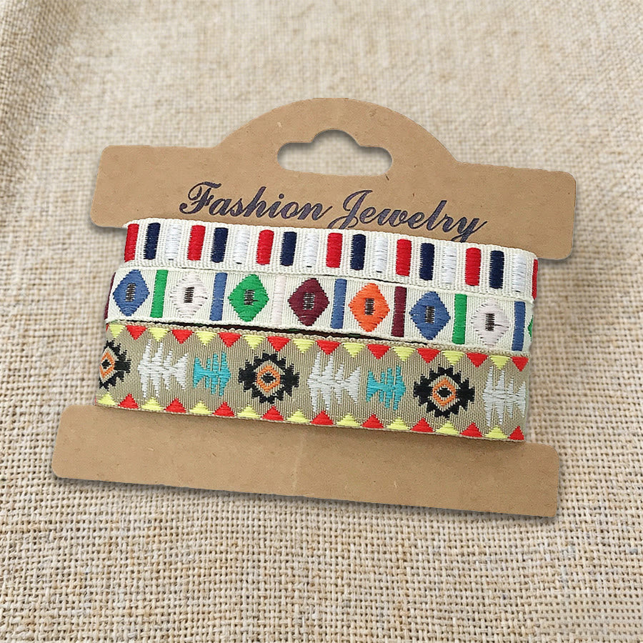 Bracelet tressé ethnique bohème multicolore Olivenorma Premium Thread fait main - Bohème blanc - image 8