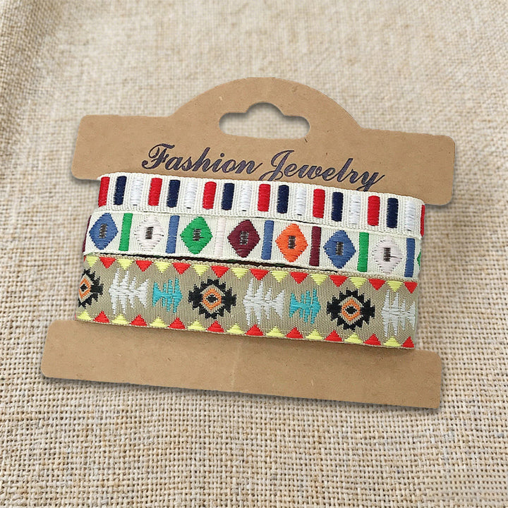 Bracelet tressé ethnique bohème multicolore Olivenorma Premium Thread fait main - Bohème blanc - image 8