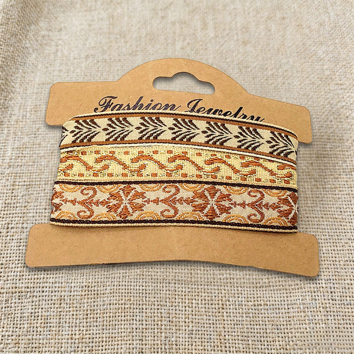 Bracelet tressé ethnique bohème multicolore Olivenorma Premium Thread fait main - Beige ethnique - image 24