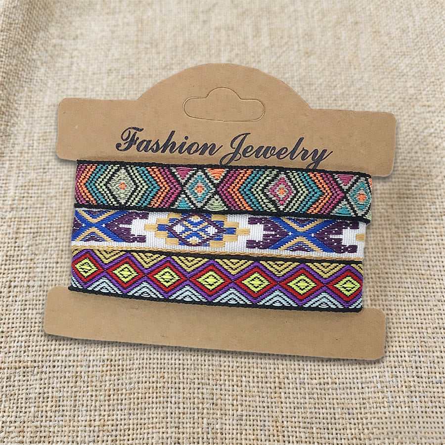 Bracelet tressé ethnique bohème multicolore Olivenorma Premium Thread fait main - Aztèque multicolore - image 12
