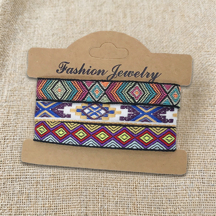 Bracelet tressé ethnique bohème multicolore Olivenorma Premium Thread fait main - Aztèque multicolore - image 12