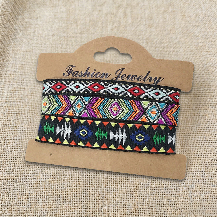 Bracelet tressé ethnique bohème multicolore Olivenorma Premium Thread fait main - Couleurs ethniques - image 6