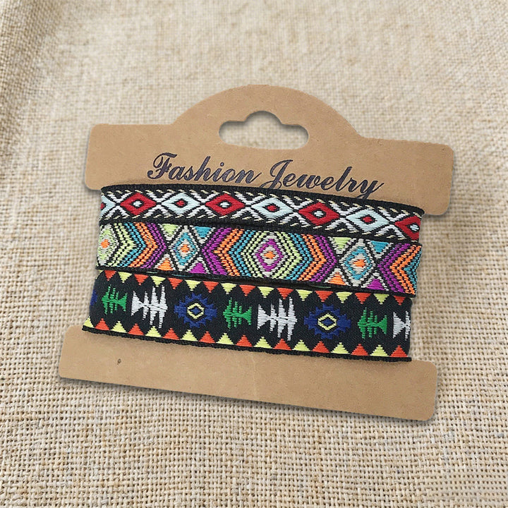 Bracelet tressé ethnique bohème multicolore Olivenorma Premium Thread fait main - Couleurs ethniques - image 6
