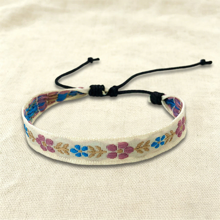 Bracelet tressé Olivenorma, style bohème décontracté, ajustable, à porter au quotidien - Beige floral - image 16