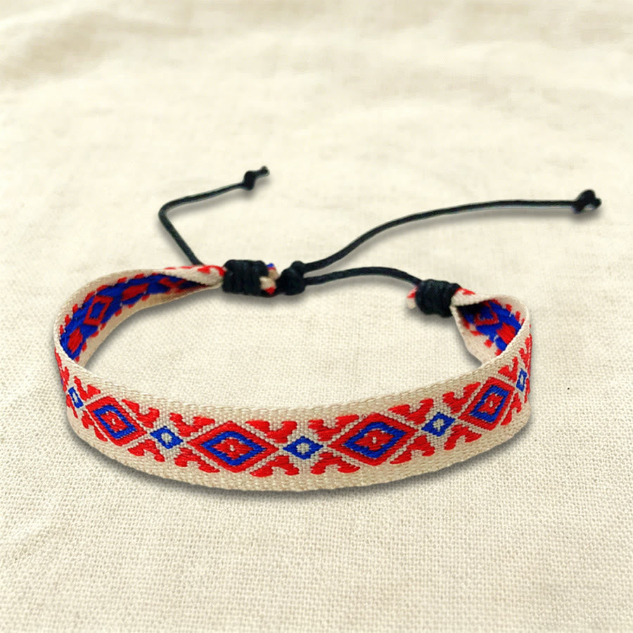 Bracelet tressé Olivenorma, style bohème décontracté, ajustable, à porter au quotidien - Diamant rouge et blanc - image 14