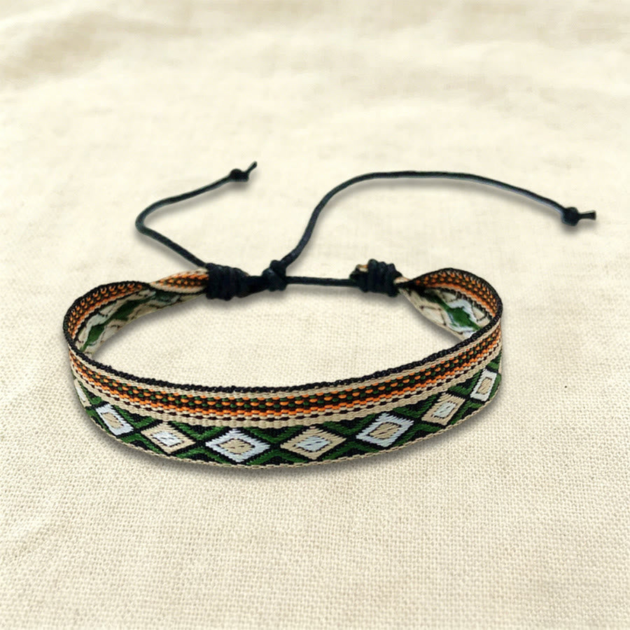Bracelet tressé Olivenorma, style bohème décontracté, ajustable, à porter au quotidien - Tribal vert-brun - image 0