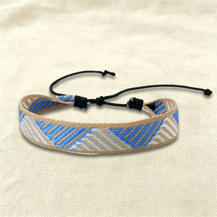 Bracelet tressé Olivenorma, style bohème décontracté, ajustable, à porter au quotidien - Chevron bleu - image 28