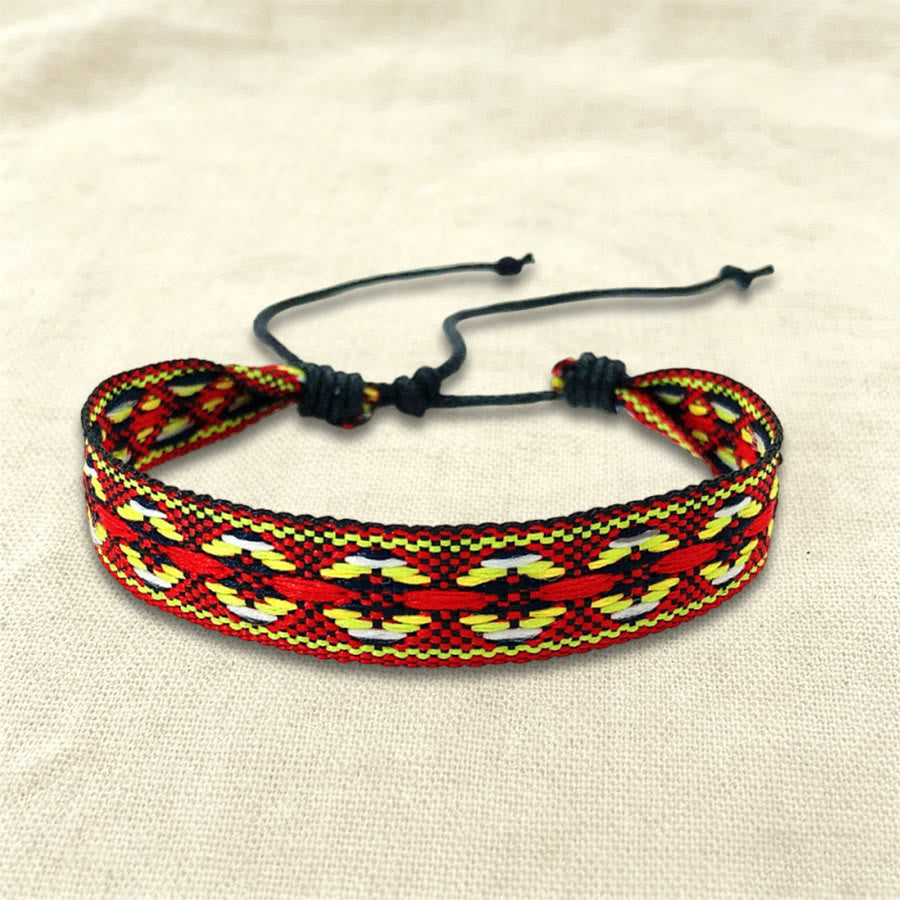 Bracelet tressé Olivenorma, style bohème décontracté, ajustable, à porter au quotidien - Aztèque rouge - image 32