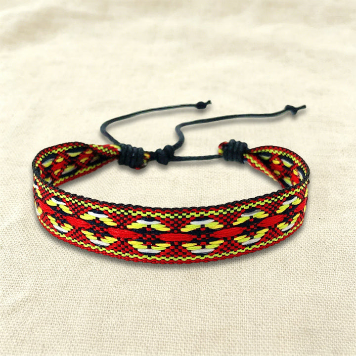 Bracelet tressé Olivenorma, style bohème décontracté, ajustable, à porter au quotidien - Aztèque rouge - image 32