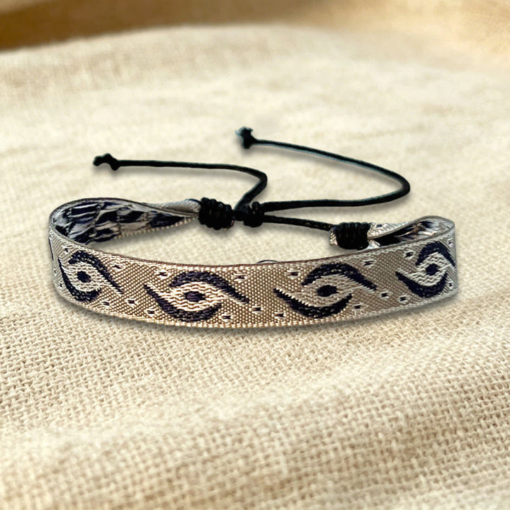 Bracelet d'amitié tressé ajustable Olivenorma à motif tribal multicolore - Tourbillon gris - image 11