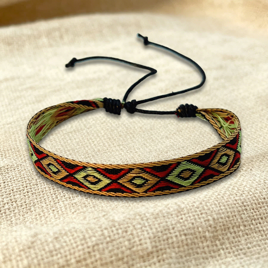 Bracelet d'amitié tressé ajustable Olivenorma à motif tribal multicolore - Aztèque multicolore - image 31