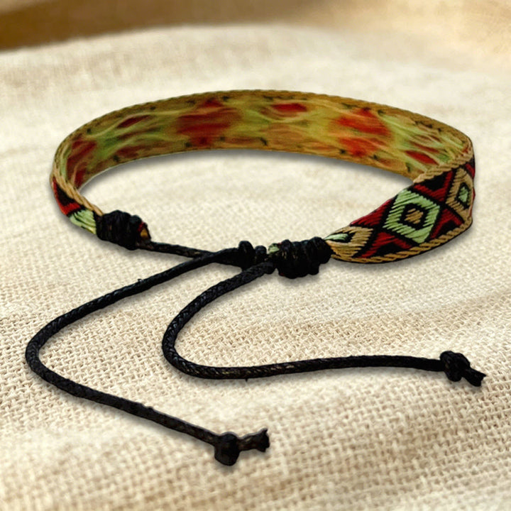 Bracelet d'amitié tressé ajustable Olivenorma à motif tribal multicolore - image 32