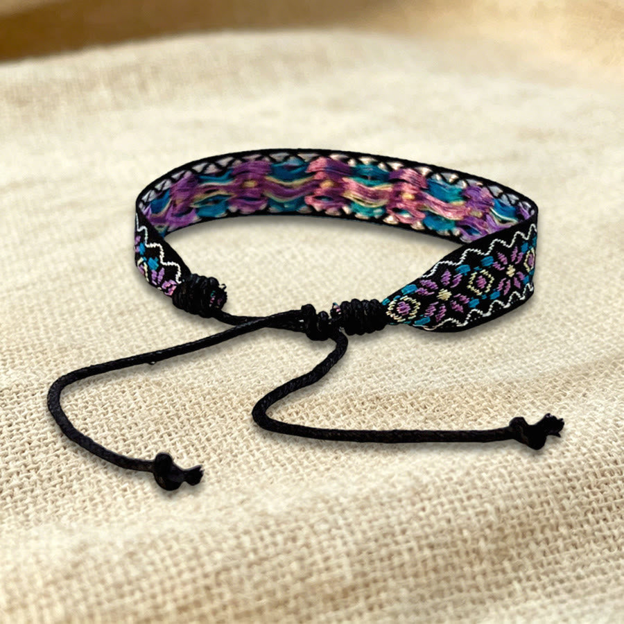 Bracelet d'amitié tressé ajustable Olivenorma à motif tribal multicolore - image 16