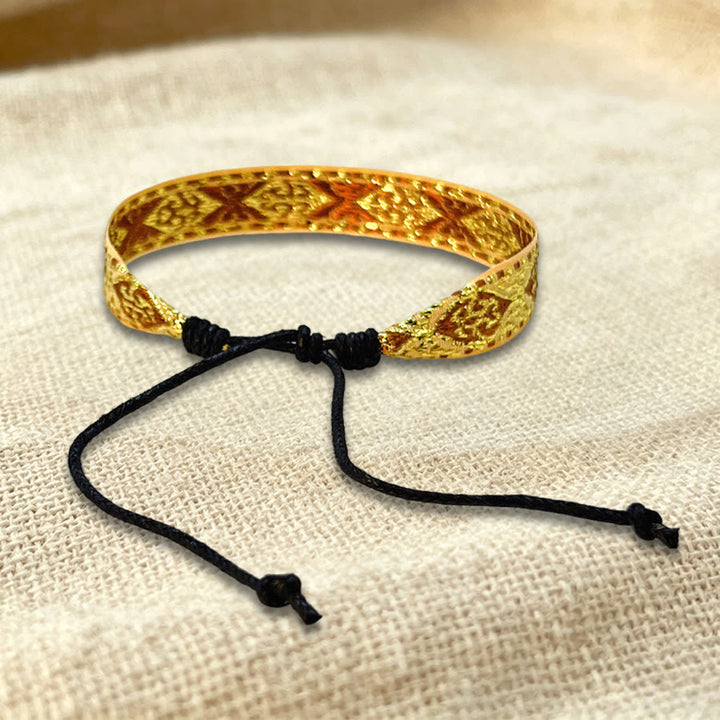 Bracelet d'amitié tressé ajustable Olivenorma à motif tribal multicolore - image 2