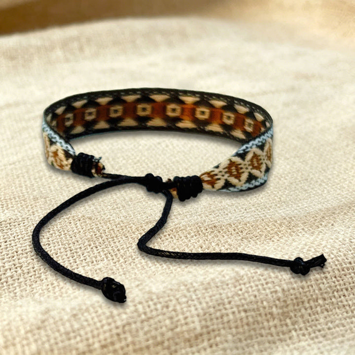 Bracelet d'amitié tressé ajustable Olivenorma à motif tribal multicolore - image 26