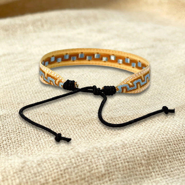 Bracelet d'amitié tressé ajustable Olivenorma à motif tribal multicolore - image 6