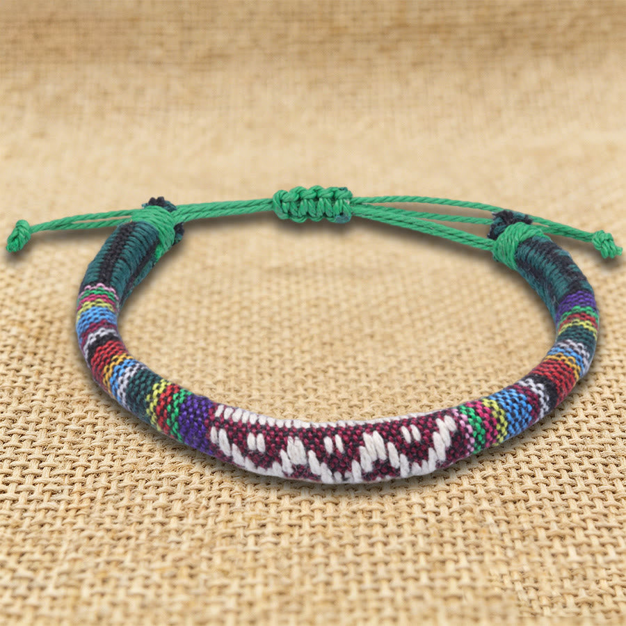 Bracelet d'amitié tressé à la main en fil de coton Olivenorma, motif ethnique bohème - Zigzag turquoise - image 10