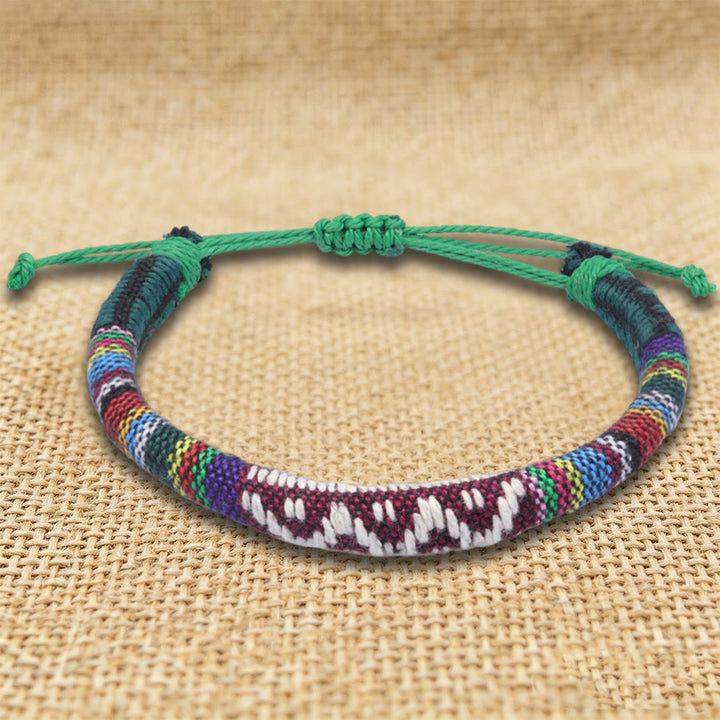 Bracelet d'amitié tressé à la main en fil de coton Olivenorma, motif ethnique bohème - Zigzag turquoise - image 10