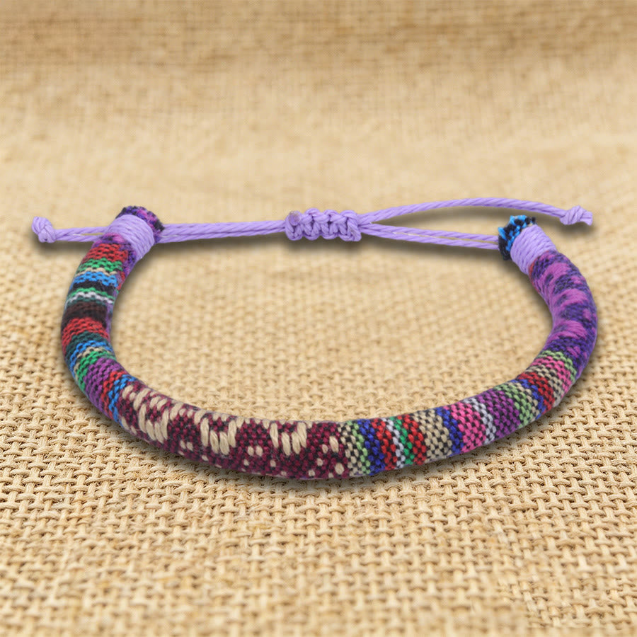 Bracelet d'amitié tressé à la main en fil de coton Olivenorma, motif ethnique bohème - Bourgogne ethnique - image 7