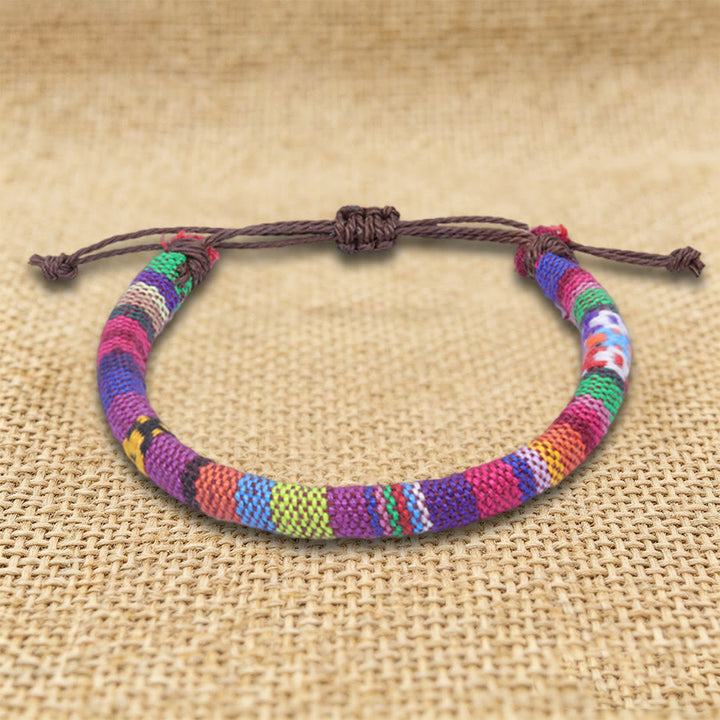 Bracelet d'amitié tressé à la main en fil de coton Olivenorma, motif ethnique bohème - Brune ethnie - image 19