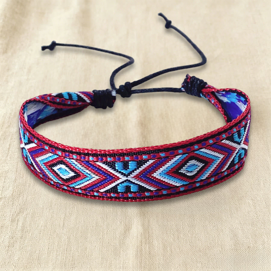 Bracelet tressé Olivenorma à motif ethnique géométrique tribal, ajustable et noué, idéal au quotidien et pour les fêtes. - image 25