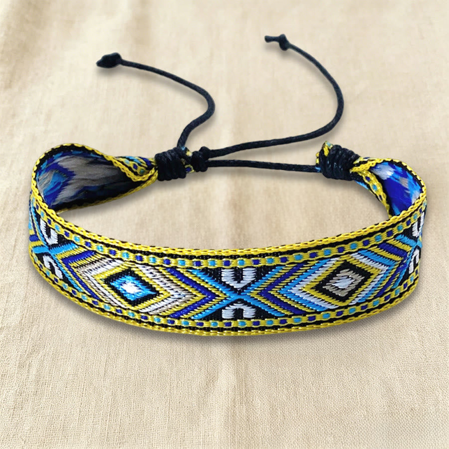 Bracelet tressé Olivenorma à motif ethnique géométrique tribal, ajustable et noué, idéal au quotidien et pour les fêtes. - image 19