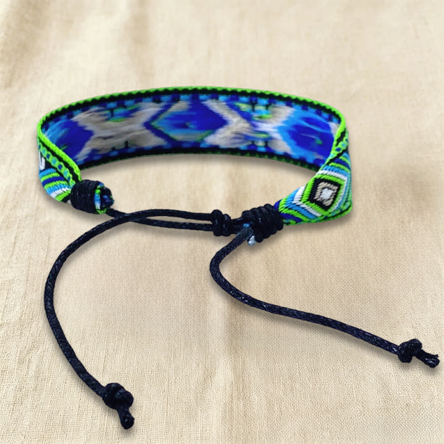Bracelet tressé Olivenorma à motif ethnique géométrique tribal, ajustable et noué, idéal au quotidien et pour les fêtes. - image 17