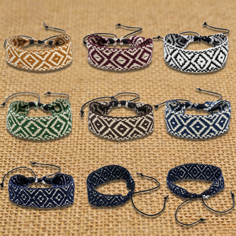 Bracelet d'amitié tressé à nœud coulissant géométrique ethnique aztèque Olivenorma fait main - image 8