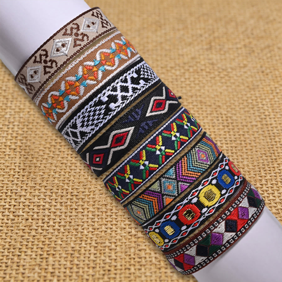 Bracelet d'amitié tressé à nœud coulissant géométrique ethnique aztèque Olivenorma fait main - image 9