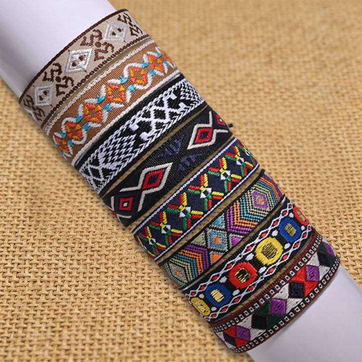 Bracelet d'amitié tressé à nœud coulissant géométrique ethnique aztèque Olivenorma fait main - image 9