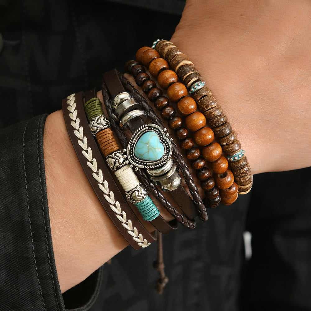 Bracelet ethnique bohème Olivenorma empilable à plusieurs couches avec breloques en plumes, fait main - image 10