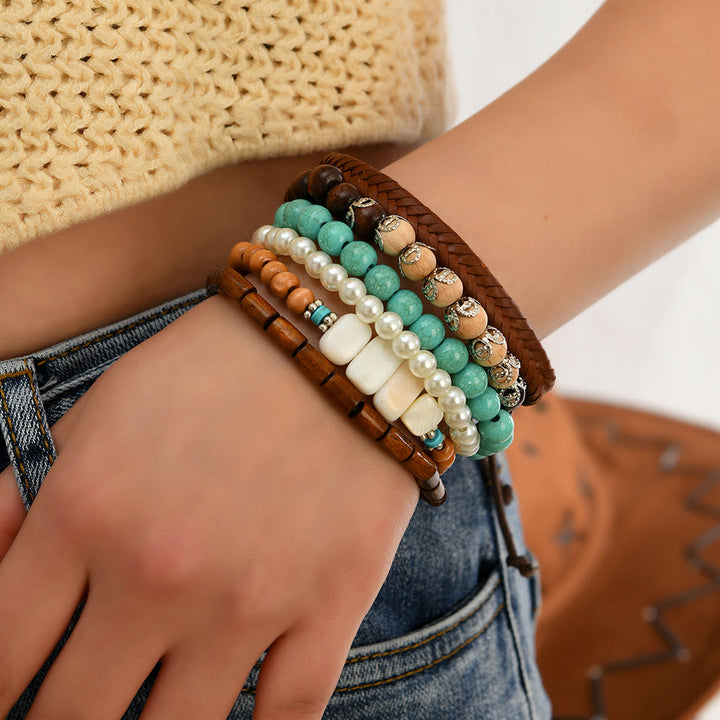 Bracelet ethnique bohème Olivenorma empilable à plusieurs couches avec breloques en plumes, fait main - image 32