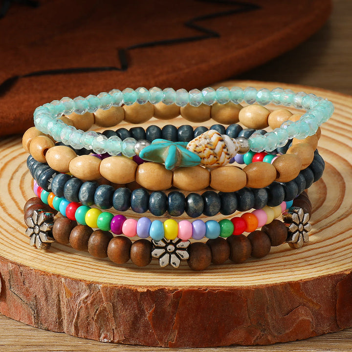 Bracelet ethnique bohème Olivenorma empilable à plusieurs couches avec breloques en plumes, fait main - Turquoise arc-en-ciel - image 38