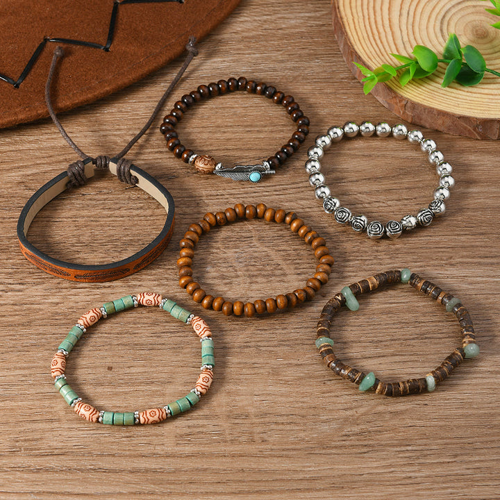 Bracelet ethnique bohème Olivenorma empilable à plusieurs couches avec breloques en plumes, fait main - image 47