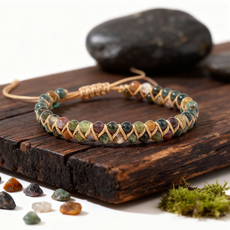 Bracelet Olivenorma ajustable à cordon, tissé à la main et orné de perles - image 2