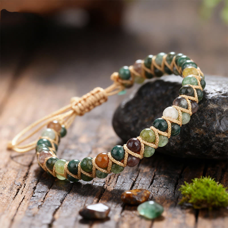 Bracelet Olivenorma ajustable à cordon, tissé à la main et orné de perles - image 5