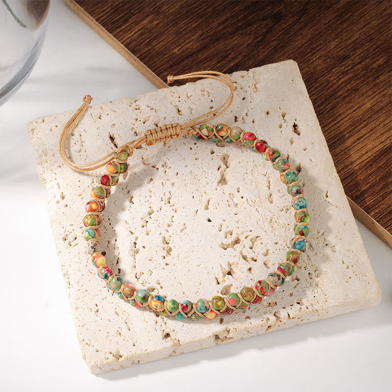 Bracelet Olivenorma ajustable à cordon, tissé à la main et orné de perles - image 11