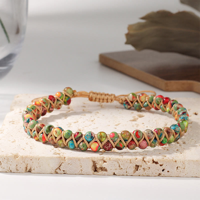 Bracelet Olivenorma ajustable à cordon, tissé à la main et orné de perles - image 15