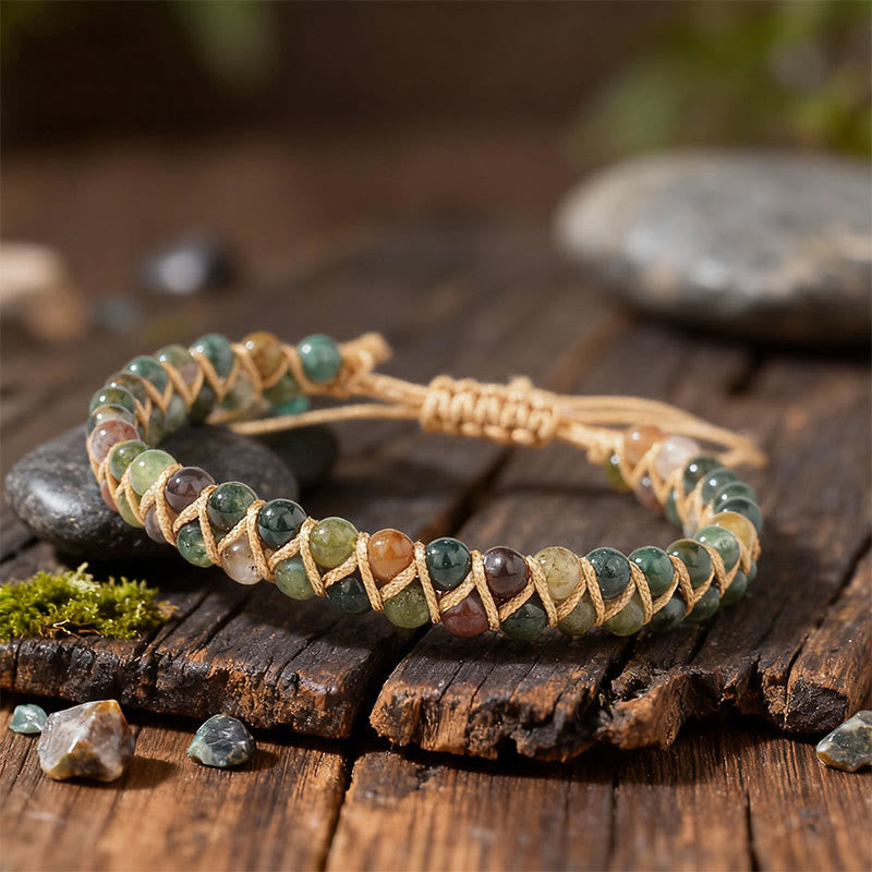 Bracelet Olivenorma ajustable à cordon, tissé à la main et orné de perles - image 1