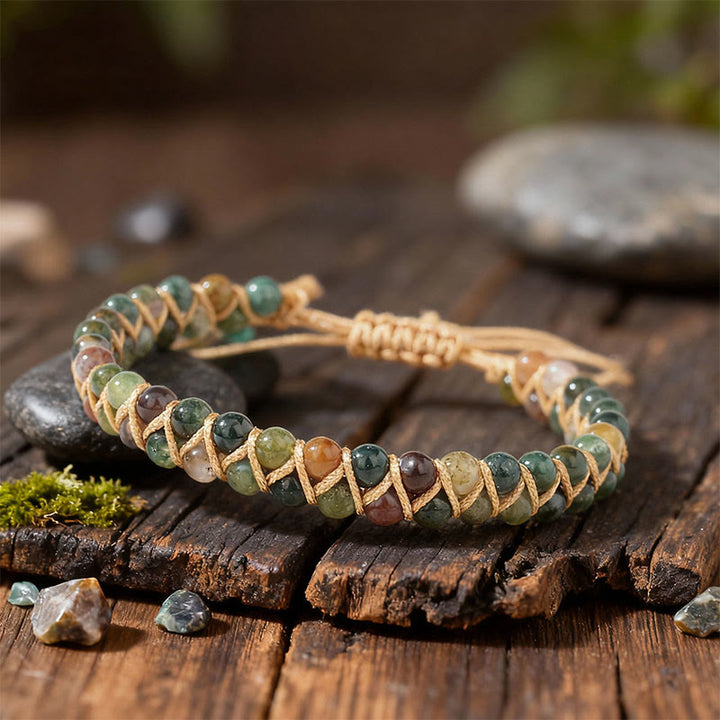 Bracelet Olivenorma ajustable à cordon, tissé à la main et orné de perles - image 1