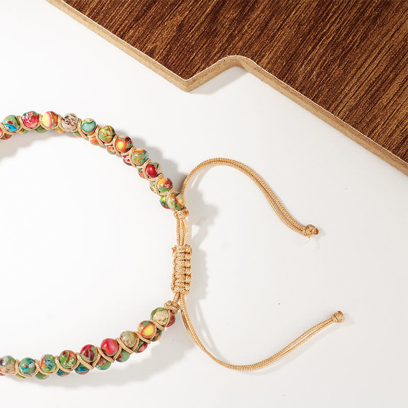 Bracelet Olivenorma ajustable à cordon, tissé à la main et orné de perles - image 12