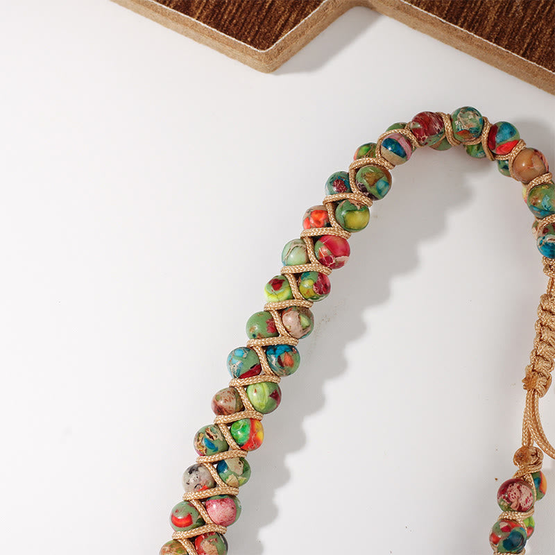 Bracelet Olivenorma ajustable à cordon, tissé à la main et orné de perles - image 18